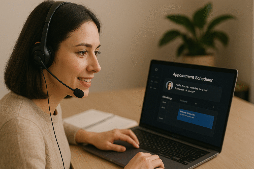 AI appointment setter software on laptop screen